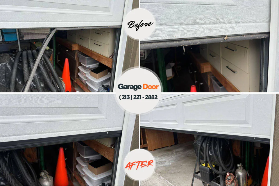 Before and after: garage door repair Russellville, AL